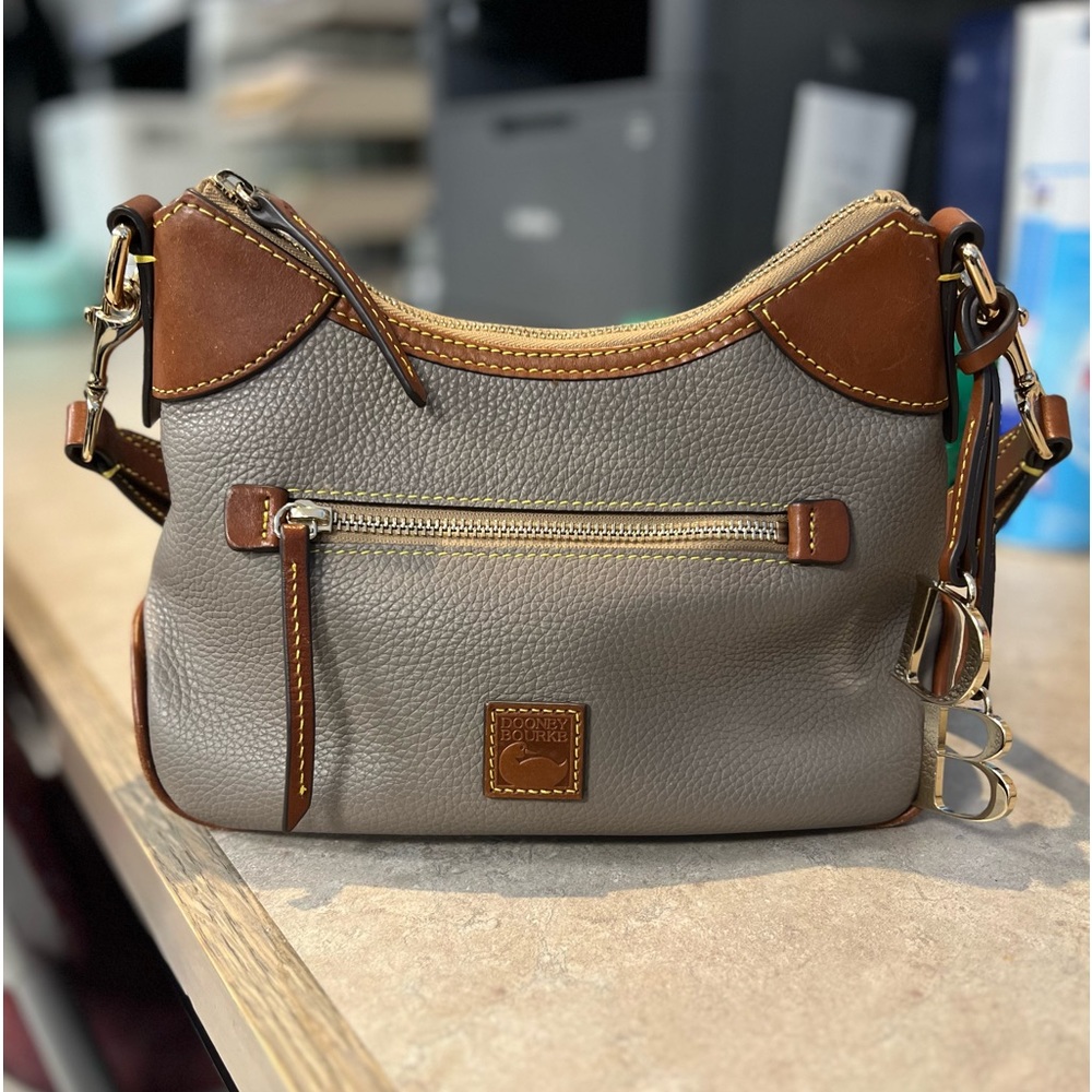 Dooney & Bourke Pebble Grain Small Hobo Taupe. EUC